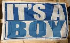 Gender Reveal Baby Flag FREE SHIP It  s A Boy Parents Pregnant Party USA Sign 3x5