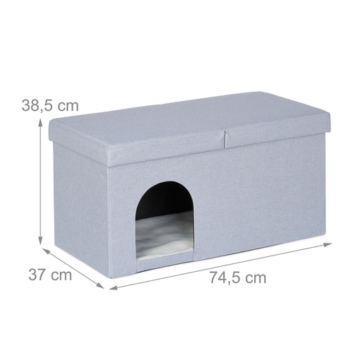 Katzenhöhle Katzenmöbel Tierversteck Kuschelhöhle Katzenbett faltbar grau - Bild 4 von 9