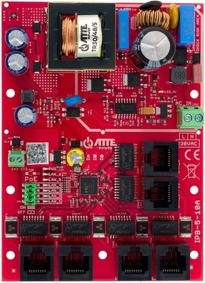5902143691303 Switch PoE 6 portowy ze zintegrowanym zasilaczem ATTE IPB-5-10A-OF