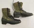 Vintage Military Jungle Boots Panama Sole Combat Vietnam Era Style Size 9W
