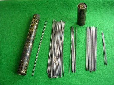 BRYANT & MAY WACHSKEGELDOSE MIT 90 130-230mm STAHLSTRICKNADELN (bgm t1)