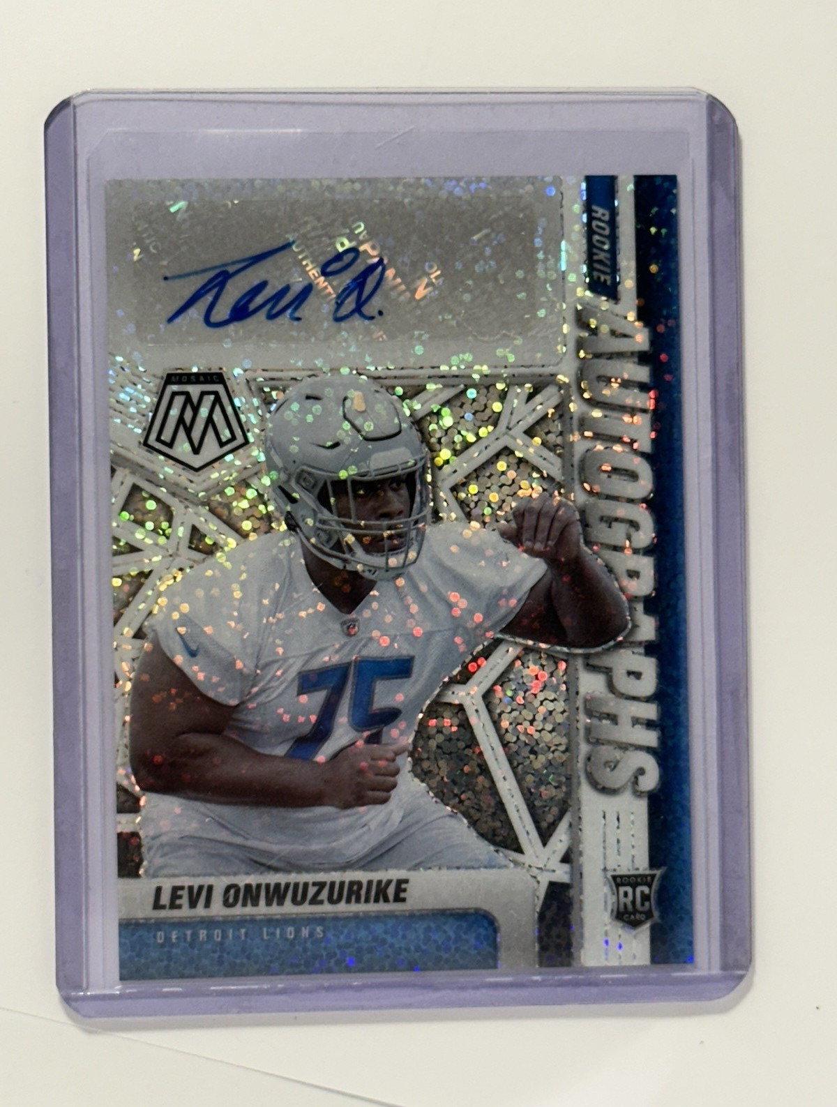Levi Onwuzurike Panini Mosaic Rookie Autographs Mosaic #RA100 Black Mosaic 1/1