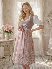 Edles Dirndl 36 Edelnice Taupe/Altrosa Spitze...