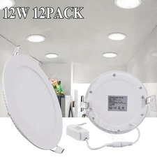 12Pack 6Inch LED Ceiling Lights Ultra-Thin Recessed Retrofits Kit 6000K Daylight