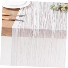 Table Runner Cheesecloth Spring Summer 10FT Long Boho Gauze Cheese Cloth White