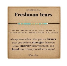 Morse Code Beaded Bracelets Tiny Turquoise Stone Beads Morse Code String Rope