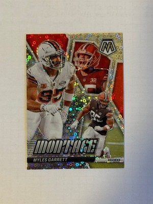 2024 Panini Mosaic, Myles Garrett, Montage No Huddle Silver, Browns #M-26