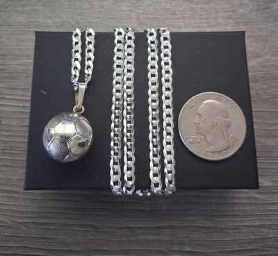 cadena  y balon plata 925  24'' 3.9mm chain and ball silver 925.