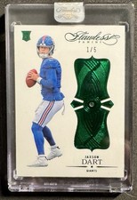 2025 Flawless Jaxson Dart Rookie Encased Emerald /5 Giants 1st on Print 