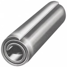 Spring Pin, Coiled, 5/16 in Pin Dia, 1-3/4 in Shank Lg, Steel, Plain , 5 PK