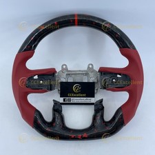 For Dodge Ram 1500 Trx Srt 2019- 2026 Red Accent Carbon Fiber Steering Wheel