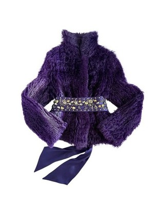 Escada Lambskin Purple Dyed Fur Jacket