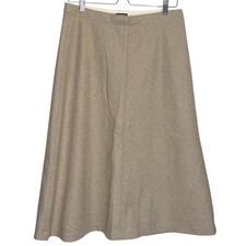 Vtg 00s Gap Wool Blend Aline Midi Skirt Sz 8 Khaki Heritage Preppy Academia Twee