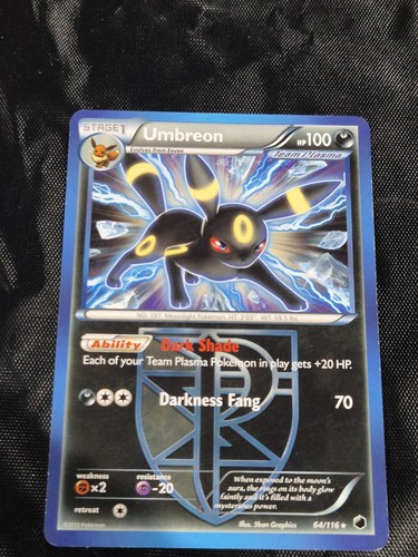 Pokemon Card Umbreon Plasma Freeze Non Holo Rare 64/116 Near MINT