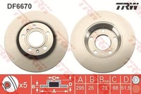 Trw DF6670 Bremsscheibe FüR Audi Vw