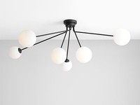 Weiß Schwarz Moderne Deckenlampe Deckenleuchte 6X40W/E14 123X123X48 [Cm]