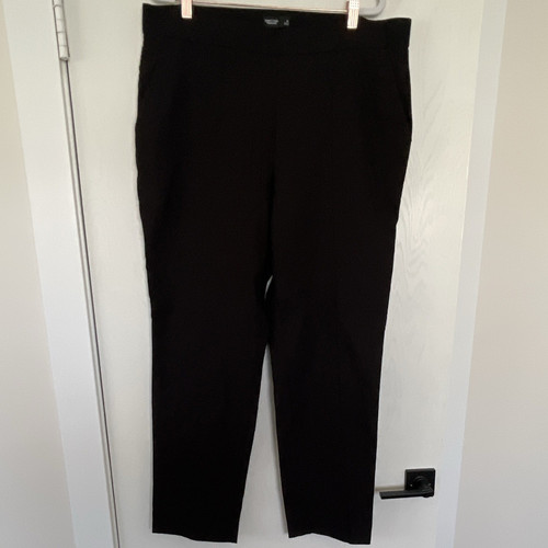 Simply Vera Vera Wang Women’s Black Solid Straight Leg Dress Pants Flat Front XL