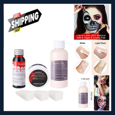 Liquid Latex SFX Makeup Kit, 2.1Oz Latex Liquid with Fake Blood Gel, Squirt