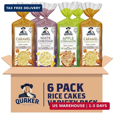 Quaker Large Rice Cakes, Gluten Free, 3 Flavor Variety Pack, 6 Count