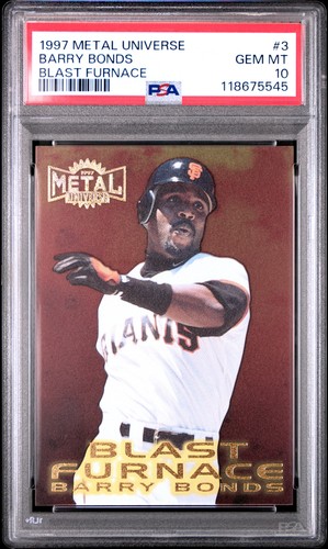 1997 FLEER METAL UNIVERSE BLAST FURNACE #3 BARRY BONDS PSA 10