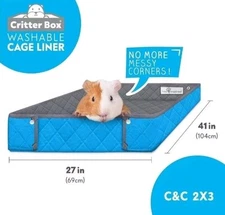 Paw Inspired Critter Box |Washable Guinea Pig Cage Liners w/ Raised Sides 2x3👌