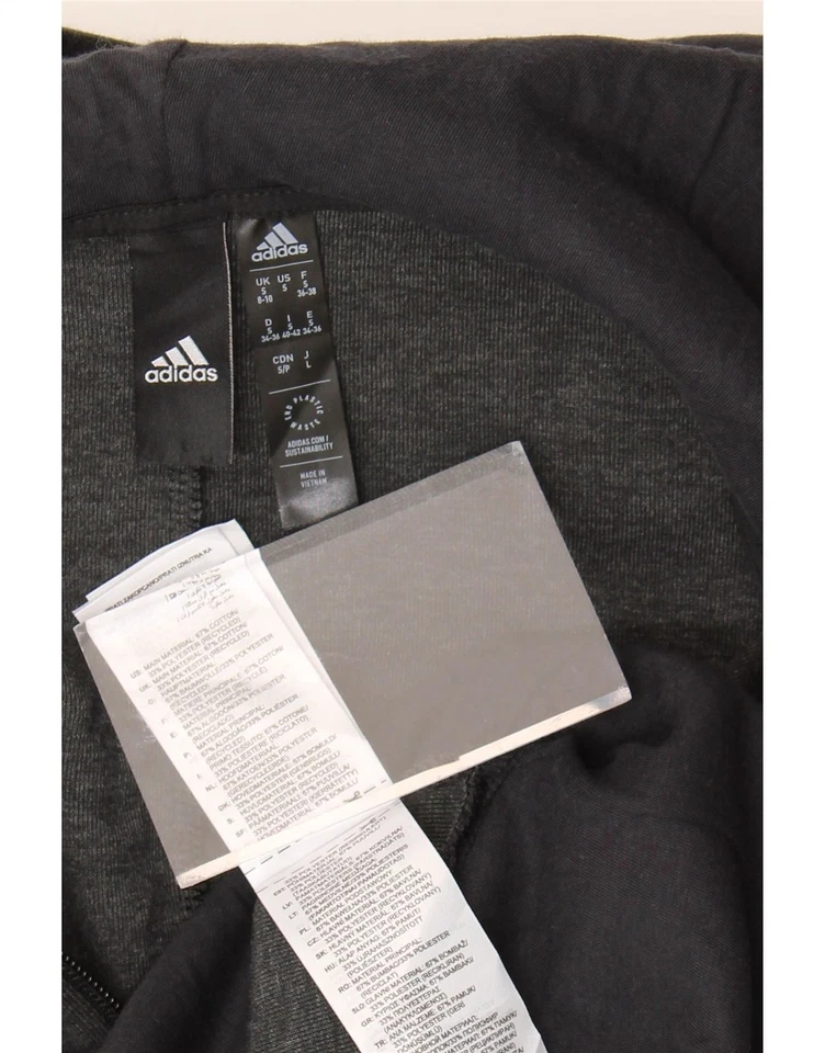 Suéter con Capucha ADIDAS Para Mujer Crop Gran Tamaño Cremallera Reino Unido 8/10 Pequeño Gris Algodón BK15 Foto 3 de 3