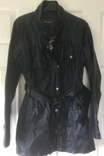 Maine New England Navy Belted Jacket Size 12