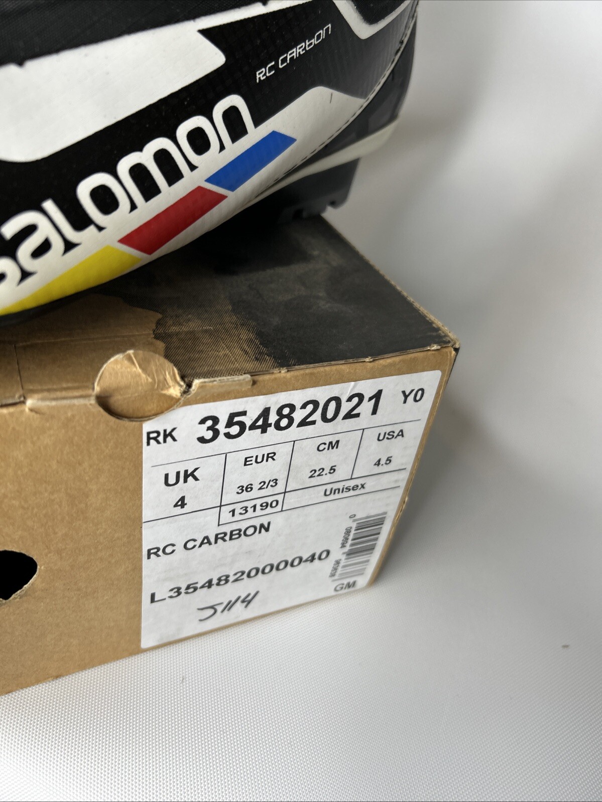 Scarponi da sci di fondo Salomon RC in carbonio taglia US 4 5 Eur 36 2 3 J114