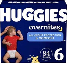 Huggies Size 6 Overnites Baby Diapers: Overnight Diapers, Size 6 35 lbs , 84 C