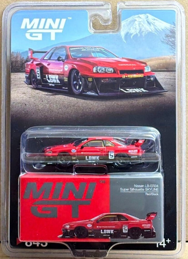 Mini GT 1:64 Nissan LB-ER34 Super Silhouette SKYLINE Red