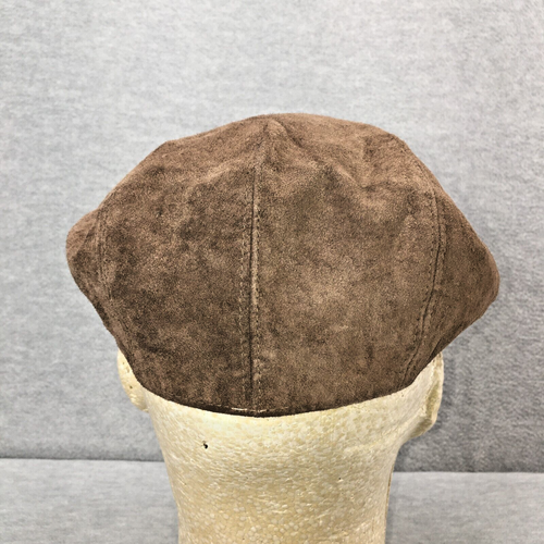 Country Gentleman Suede Newsboy Cap Hat Medium Tan Snap Front Suede Leather - Picture 4 of 8