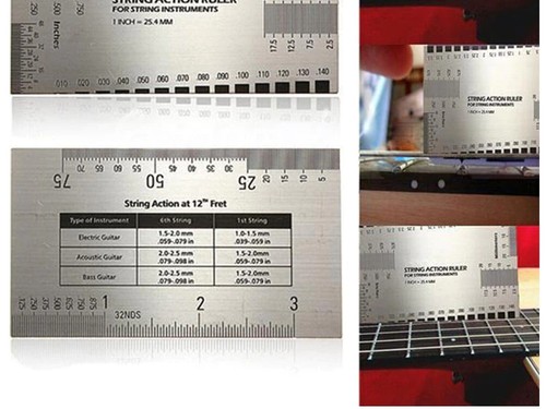 String Action Ruler Gauge Tool or Guitar Bass Stainless Steel Nice! - 第 3/3 張圖片