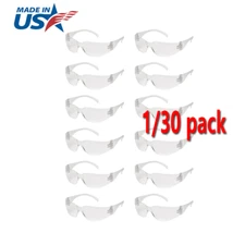 50 PAIR PACK Protective Safety Glasses Clear Lens Work UV ANSI Z87 Lot of 12