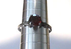 Southwest Sterling Silver Silver Red Stone KBR STER Size 7 — photo 6