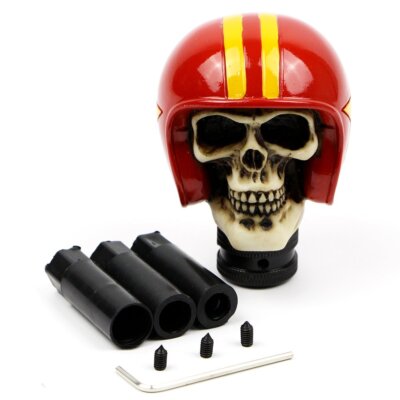 Universal Auto Schaltknauf Rot Helm Schädel Gestalt Schalthebel Handhebel Knauf