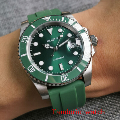 BLIGER 40mm MIYOTA 8215 NH35A PT5000 Automatic Movement Mens Watch Screw Crown