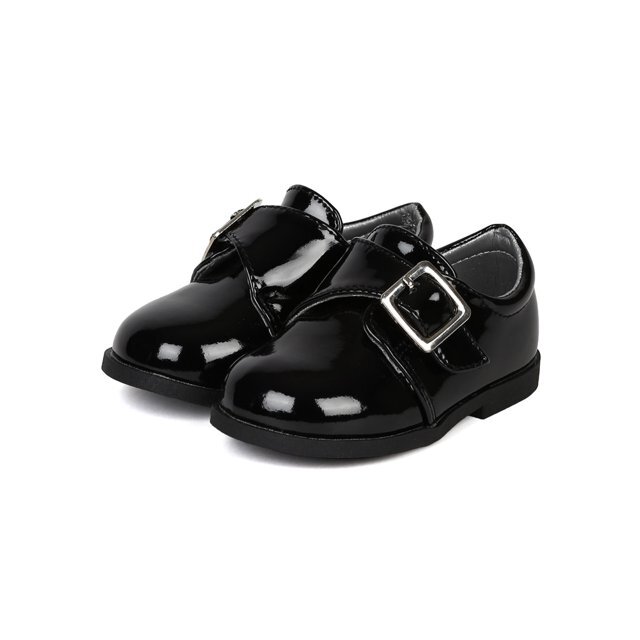 Infant/Toddler Boys Patent PU Hook and Loop Buckle Strap Dress