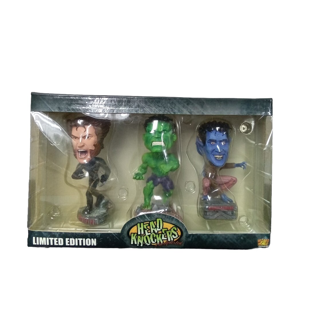 NECA 2003 Wizard World Chicago Head Knocker 3 Pack Wolverine Hulk