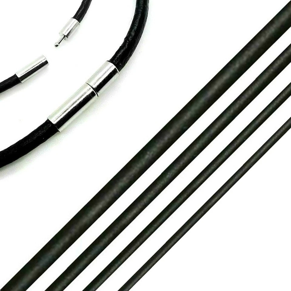 19CM - 80CM LEDER HALSKETTE KETTE SCHWARZ BLACK LEDERKETTE LEDERBAND HALSBAND - Bild 1 von 1