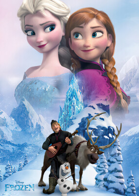 frozen giant disney xxl movie poster print anna elsa sven olaf ebay