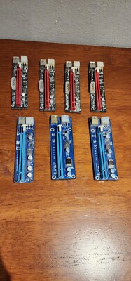 6x  PCI-E Riser 6 PIN Ver 0006c for Bitcoin Litecoin Coin Mining Powered USB 3.0