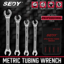 4PC Flare Nut Wrench Set MM Brake Line Professional Offset Heads Portable Pouch
