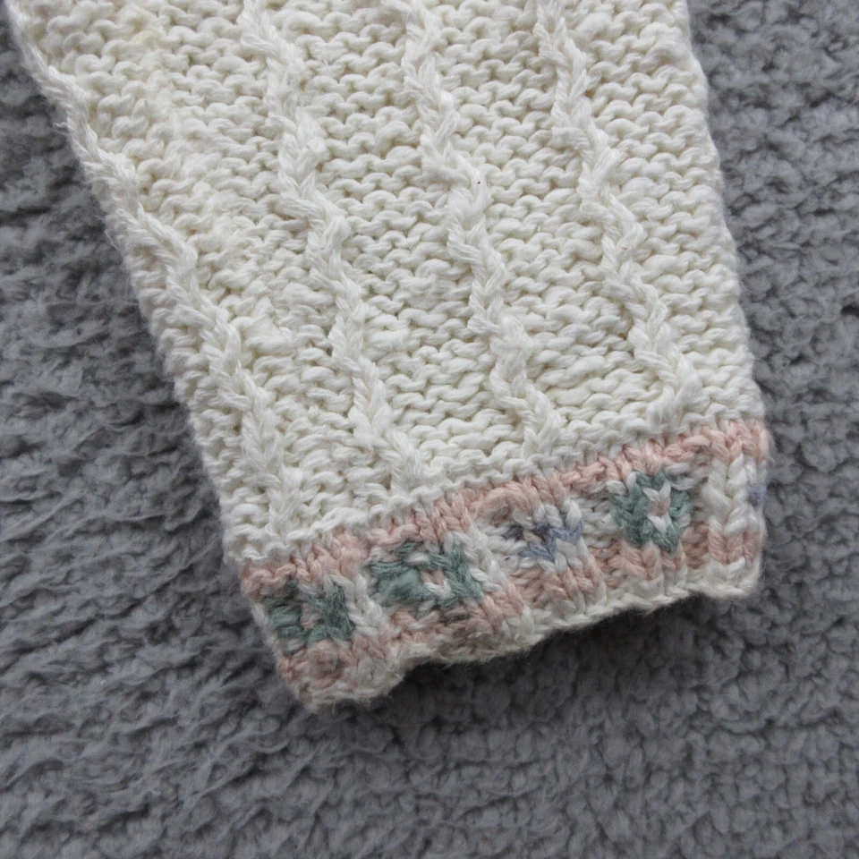 Suéter Pullover Floral Lizwear Vintage Cottagecore Para Mujer M Crema Abuela Años 90 Foto 4 de 4