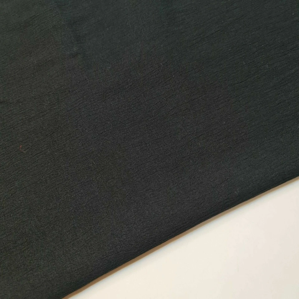 Black Crepe Material Crinkle Crush Plain Drape Dress Craft Fabric By Meter 58" - Image 2 of 2