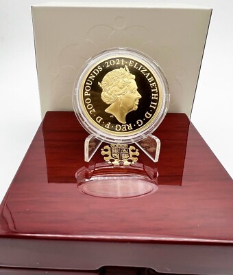 Great Britain UK 2021 £200 Gothic Crown Quartered Arms 2 oz Gold