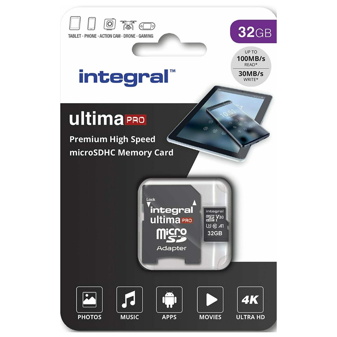 Integral UltimaPro - Memory Card 64 GB microSDHC/XC 100MB/s Class 10 UHS-I U1/ V10 + Adapter