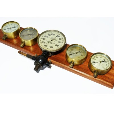 #ad Antique Pressure Gauges amp; Tachometer James Gordon 1900s Mounted GBP 235.00