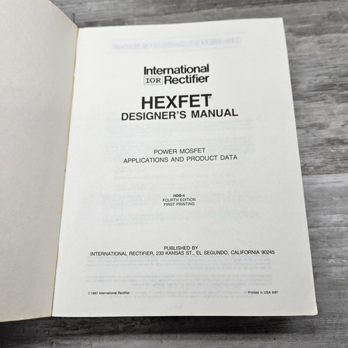 Hexfet Power Mosfet Designers Manual International Rectifier HDB-4 - Foto 4 di 10