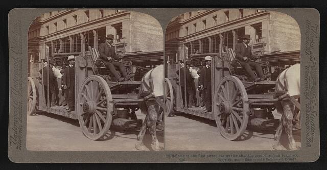 Some of first street car service after great fire San Francisco Cal- Old Photo