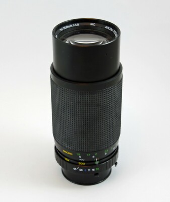 Objectif Zoom Vivitar MC 75-200 Mm F4.5 Macro 1:5X Pour Minolta MD – Boîte D'usine